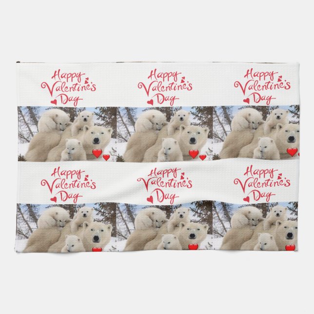 valentines ama la toalla de mano de cocina Polar B (Horizontal)
