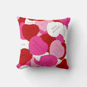 Valentines Candy Hearts Personalizados Almohada Cu
