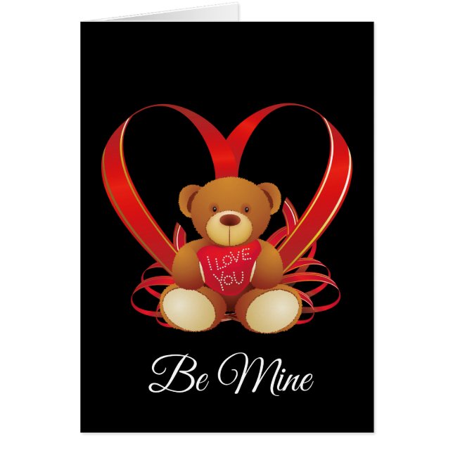Valentine's Card Bear Be My Valentine (Frente)