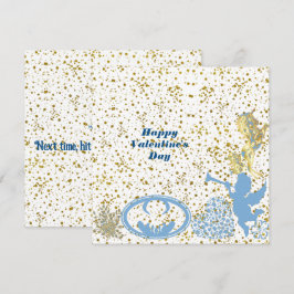 Valentines Cupid Blue Gold Sparkle Romantic Cute