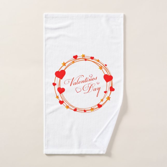 Valentine's Day Circle Design-25695 (Toalla de mano)
