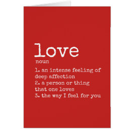 Valentine's Day Definition of Love Card