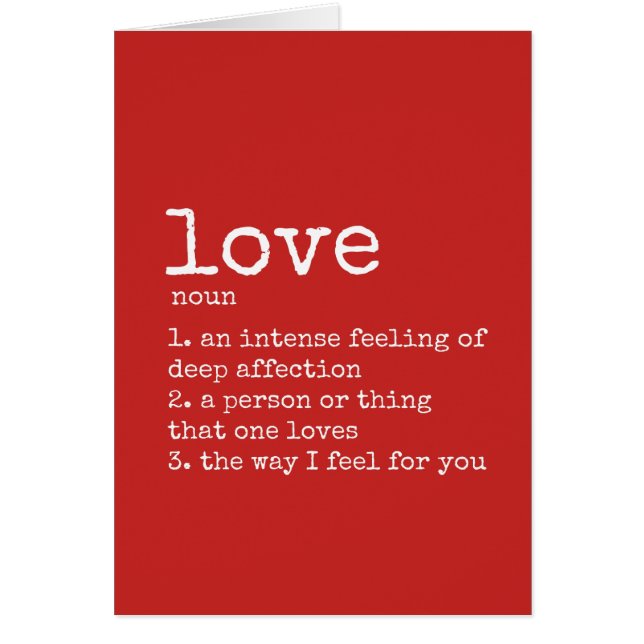 Valentine's Day Definition of Love Card (Frente)