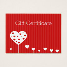 Valentine's Day Lovely Red White Hearts Gift Card