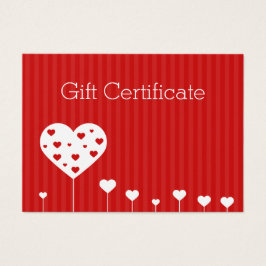 Valentine's Day Lovely Red White Hearts Gift Card