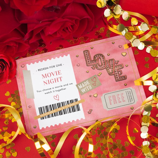 Valentine's Day Movie Night Love Couples Coupon (Subido por el creador)