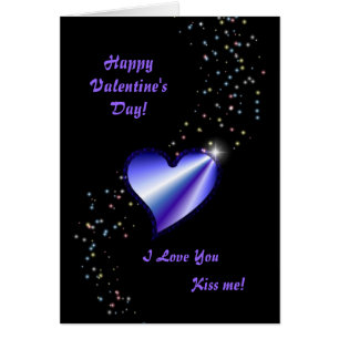 Valentine's Day Rainbow heart with Stars on black