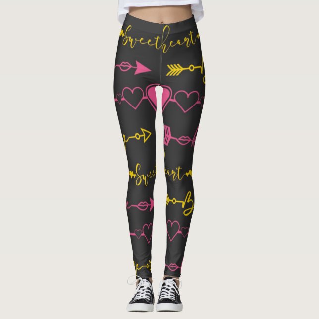 Valentine's Day Seamless Pattern Leggings (Anverso)