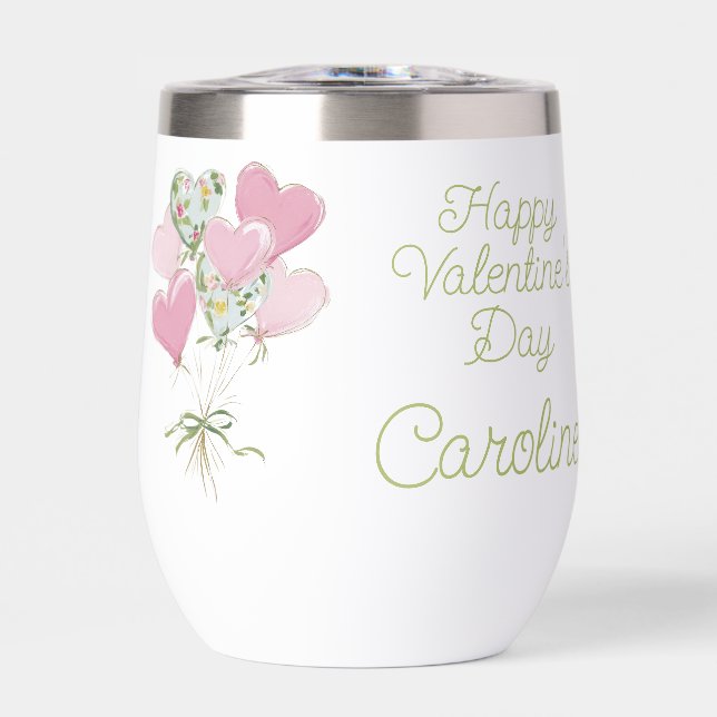 Valentine's Heart Pink and Green Heart Balloons (Frente)