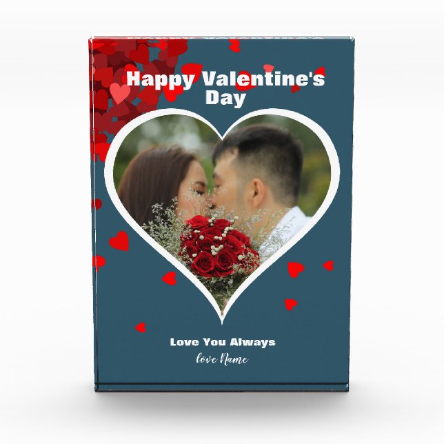 Valentines Keepsake | Corazones rojos| Tu foto (Anverso)