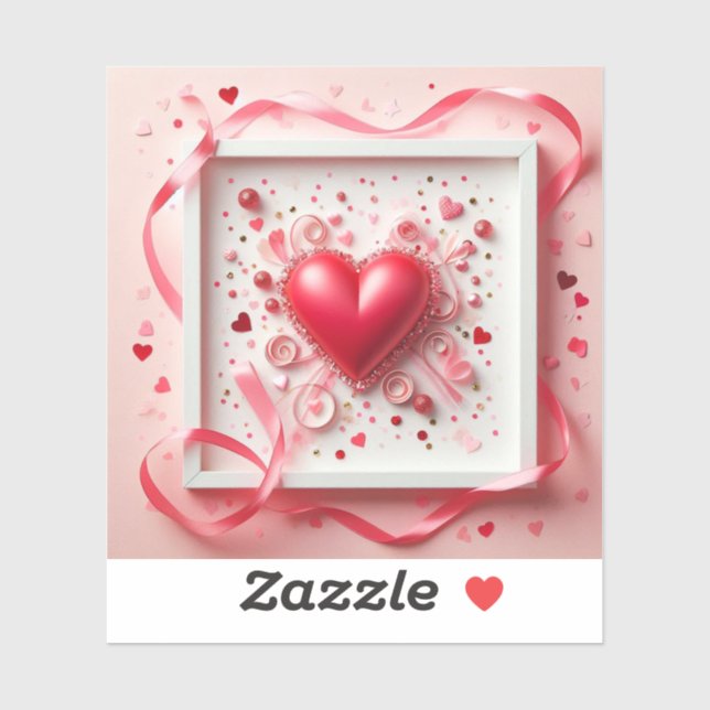 Valentines Love Personalizado-Cut Vinyl Pegatina (Hoja)
