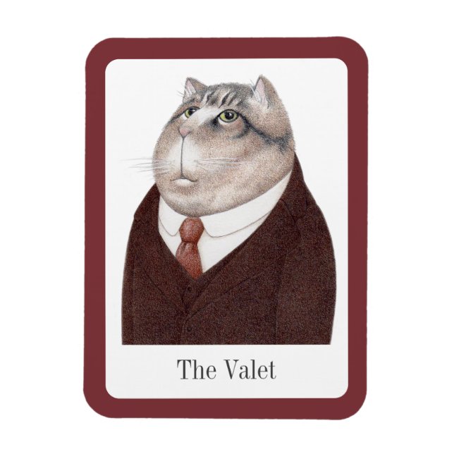 VALET CAT 3x4 Imán flexible + texto (Vertical)