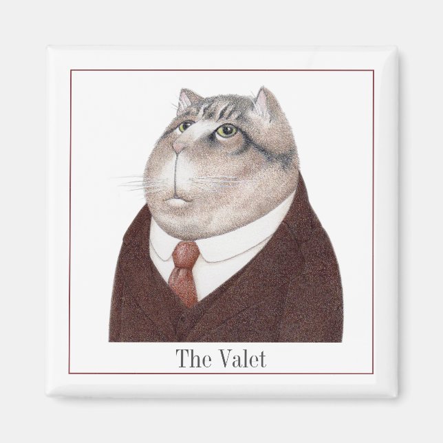 VALET CAT, imán cuadrado + texto II (Frente)