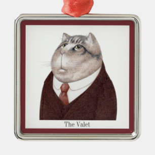 VALET CAT Ornamento cuadrado premium + texto