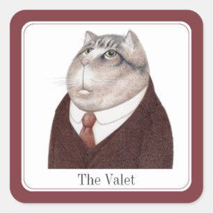 VALET CAT Pegatinas cuadrados pequeños + texto