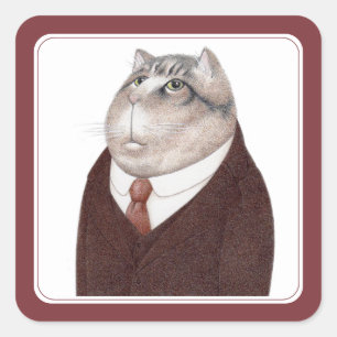 VALET CAT Pequeños Pegatinas cuadrados