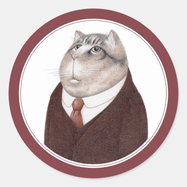 VALET CAT Pequeños Pegatinas redondos (Anverso)