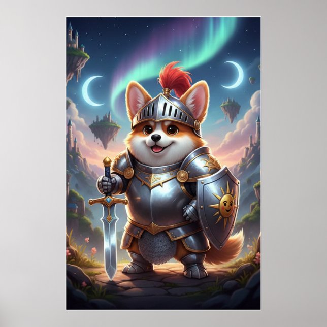 Valiente Caballero Corgi | Arte de Póster de Armad (Frente)