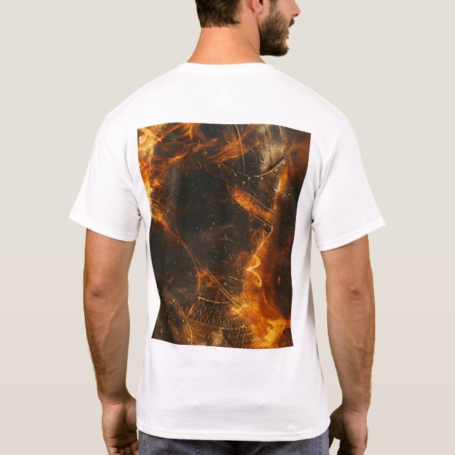Valiente camiseta medieval de cierre Knight (Reverso)