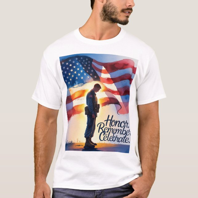 Valiente Día de Conmemoración de Camisetas Patriót (Anverso)