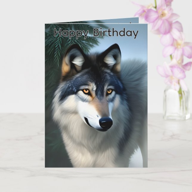 Valiente El Lobo Ártico, Tarjeta de Cumpleaños (Orquídea)