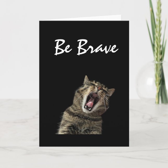 Valiente gato siendo valiente, tarjeta de saludo (Anverso)