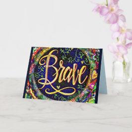 Valiente tarjeta de Bonito floral ONE WORD Inespir