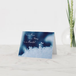 Valiente tarjeta de felicitación plegada de nieve