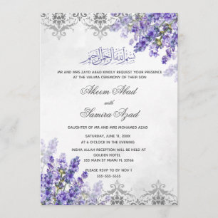 Valima Ceremonia Boda Invitación Lavenders