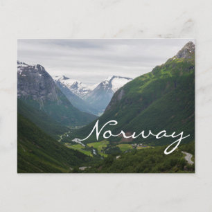 Valla Hjelle en Noruega postal de texto