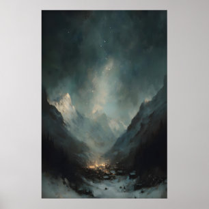 Valle Alpino Melancólico, Arte de Paisaje Invernal