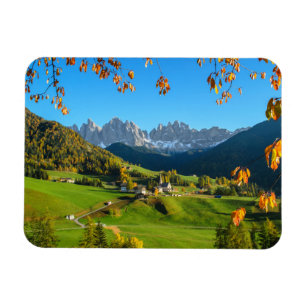 Valle de Funes en otoño, imán rectangular