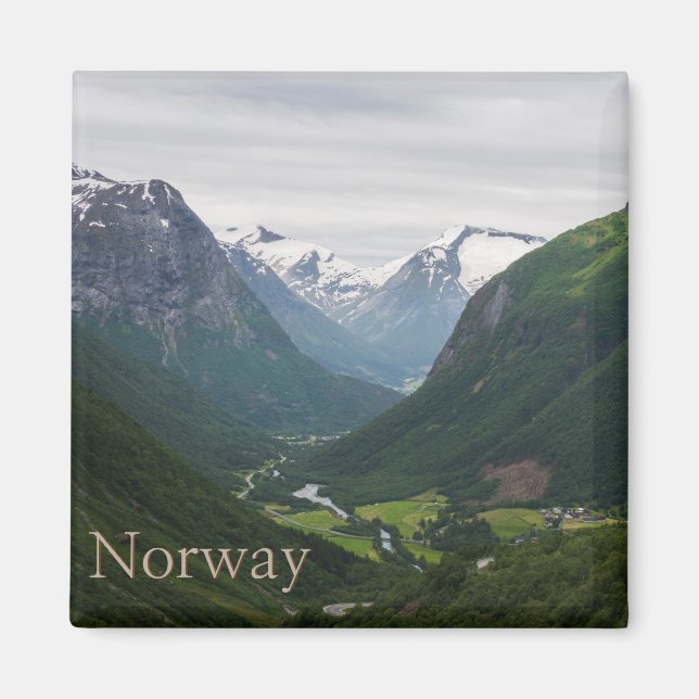 Valle de Hjelle en Noruega imán de texto (Frente)