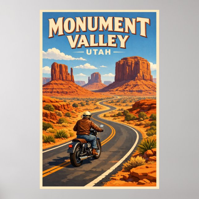 Valle de los Monumentos Utah - Póster de viaje vin (Frente)