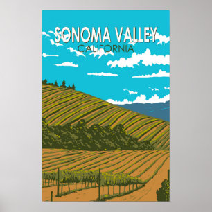 Valle de Sonoma California Viaje Arte Vintage