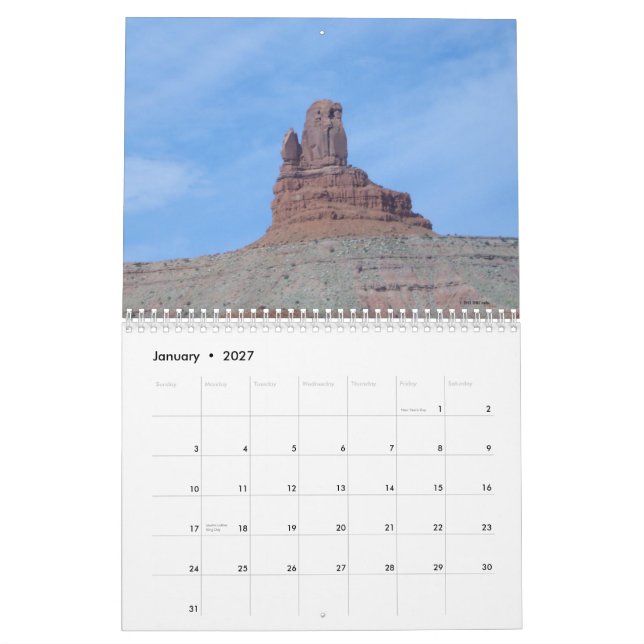 Valle del monumento calendario de 12 meses (Jan 2027)