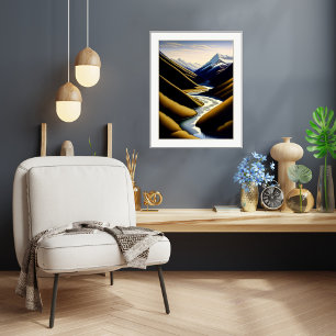 Valle del río de Nueva Zelanda - Impresión de lien