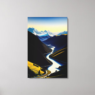 Valle del río de Nueva Zelanda - Impresión de lien