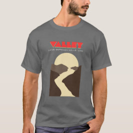 Valle: Tierra entre colinas, camiseta gris oscuro 