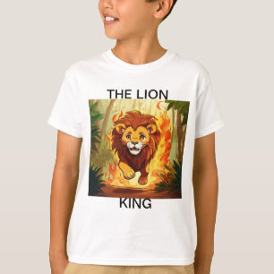 "Valor deslumbrante - León en camiseta de llamas"