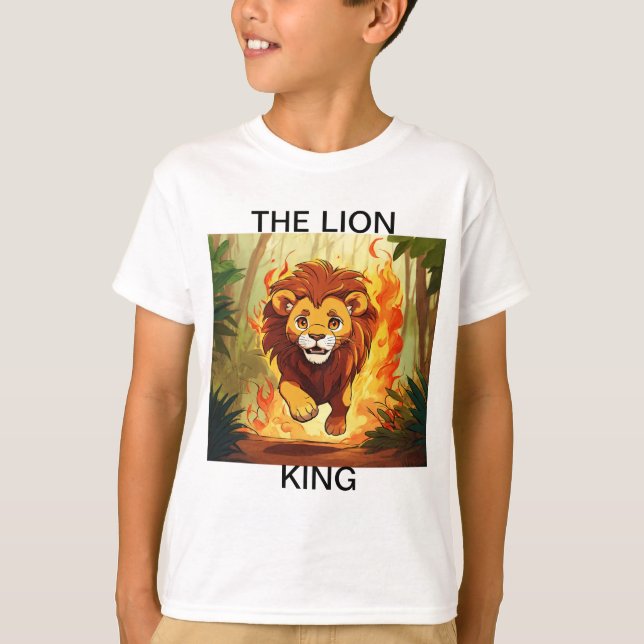 "Valor deslumbrante - León en camiseta de llamas" (Anverso)