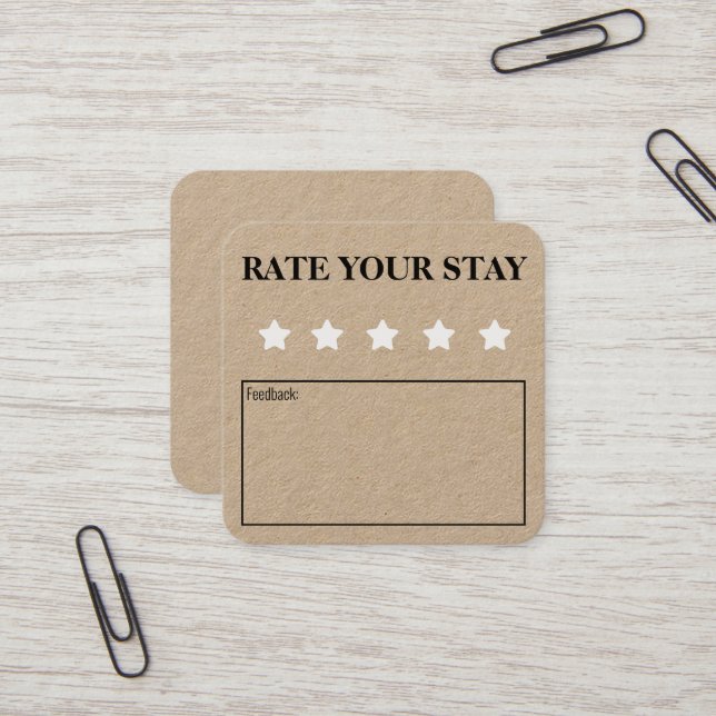 Valora tu estancia Tarjetas de comentarios de hosp (Anverso/Reverso In Situ)