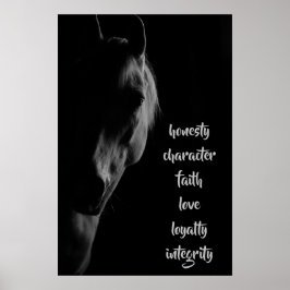 Valores centrales Arte con marco de caballo blanco