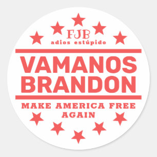 Vamanos Brandon II Pegatina Redondo Clásico