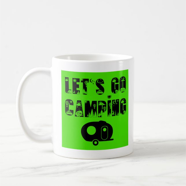 Vamos a acampar - taza de café con huevo de fibra  (Izquierda)