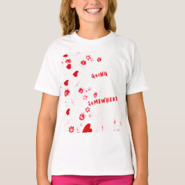 VAMOS A ALGÚN LUGAR CHICA CAMISA DE CORAZÓN ROJO