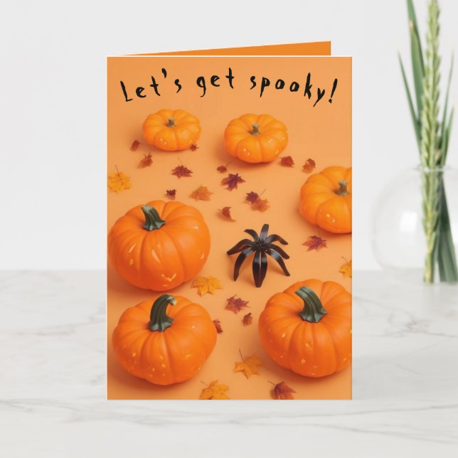 ¡Vamos a asustarnos! Tarjeta de Halloween (Anverso)