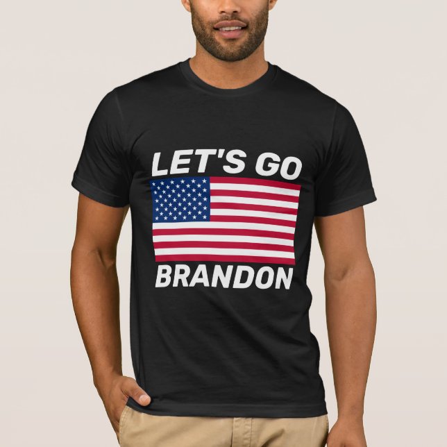 ¡VAMOS A BRANDON! CAMISETA EN T DE LA BANDERA (Anverso)