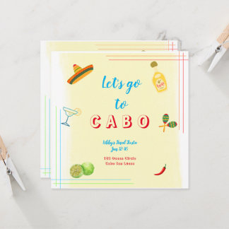 Vamos a Cabo Bachelorette Invitación Itinerario