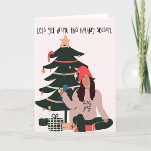 Vamos a coger la tarjeta de Navidades ebrios